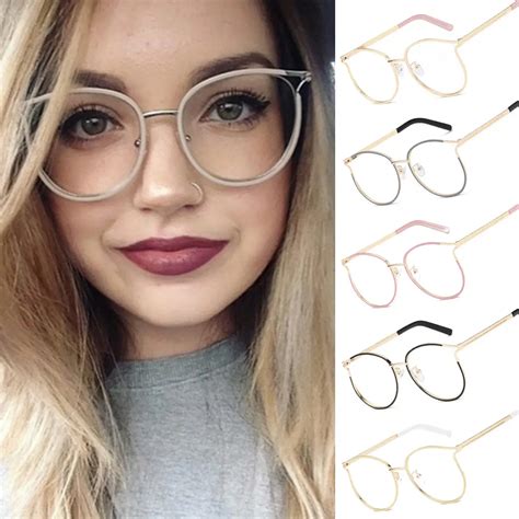 Canchange Trendy Women Round Style Glasses Fashion Metal Eyeglasses