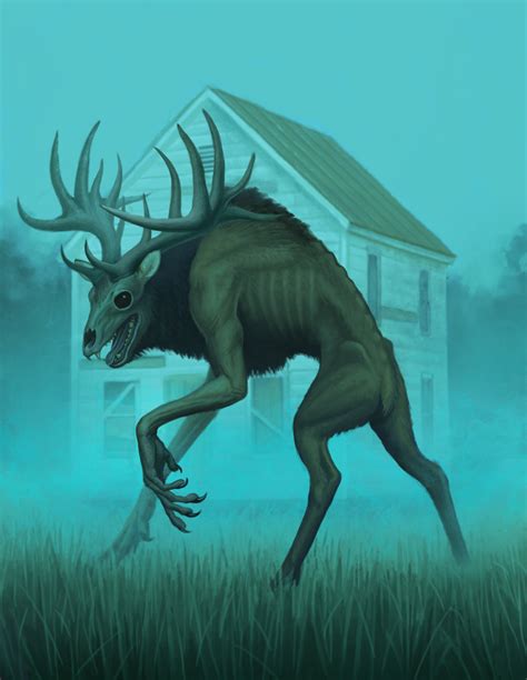 Artstation Monster Deer Dane Cozens Mythical Creatures Art
