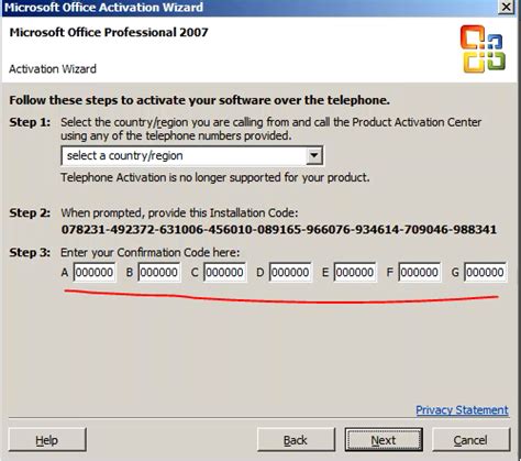 Microsoft Office 2007 Activation Wizard Confirmation Code Victoryjza