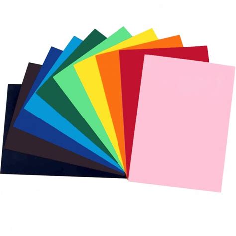 Set 10 Feuilles Papier Couleur A4 220g Papier épais Couleurs Assorties Ctop