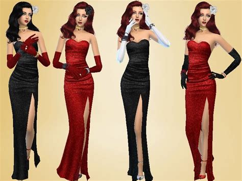 Celeste25s Dress Glamorous Golden Years Dress And Gloves Sims 4