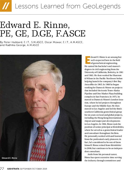 Edward E Rinne PE GE D GE F ASCE GEOSTRATA Magazine Vol No