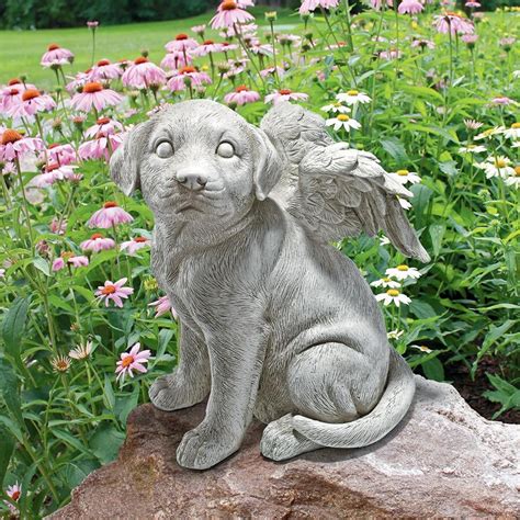 Large Loving Friend Memorial Dog Angel Traditional Garden Statues