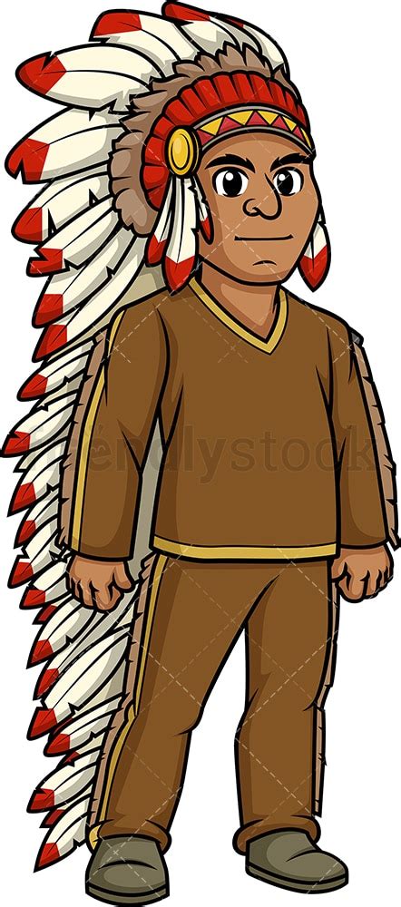Native American Indian Chief Cartoon Clipart Vector Friendlystock