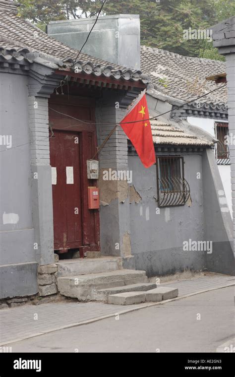Hutong Lane Hutongs Are Traditonal Courtyard Homes Beijing China Stock