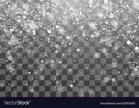 Christmas Snowfall Template Falling Snowflakes Vector Image