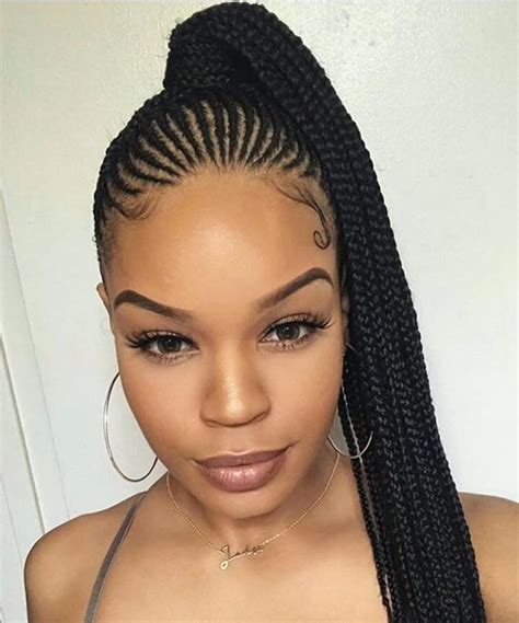 This hairstyle has a strong middle and parts down the center. Creative Cornrow Straight Up Hairstyles 2019 Pictures - Cornrows Hairstyle