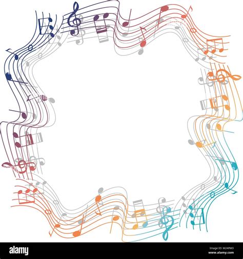 Border Template With Colorful Musicnotes Illustration Stock Vector