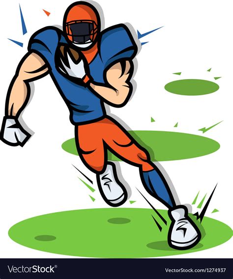 American Football Player Cartoon With Big Muscle Vector Image