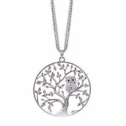 Tree Pendant Necklace Owl Jewelry Crystal Necklaces