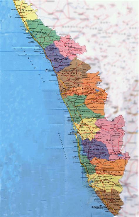Political map of india, the indian states and union territories and their capitals. Jungle Maps: Map Of Kerala In Malayalam
