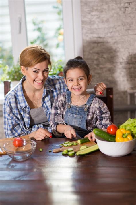 Mom And Daughter Cook Together At Home Stock Image Image Of Lifestyle Caucasian 137030395