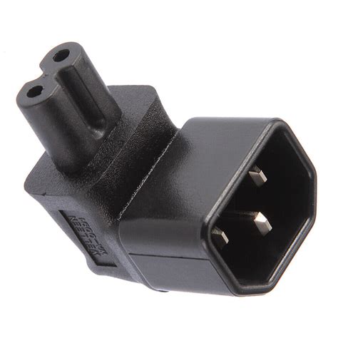 Right Angle IEC C Male To C Female Plug AC Power Adapter Converter Black EBay