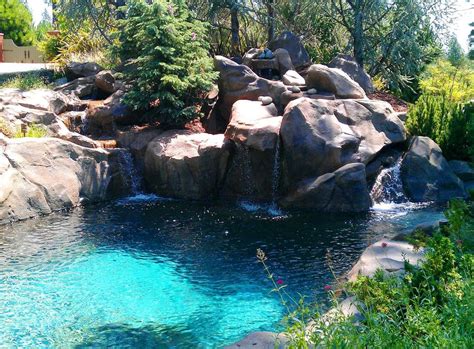Rock Style Pool From Natural Design Swimming Holes And Waterfalls In