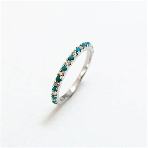 Diamond And Turquoise Wedding Ring Classic By Jonjonjewel On Etsy