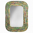 Mirror bordered with woven strips of recycled snack bags and candy ...