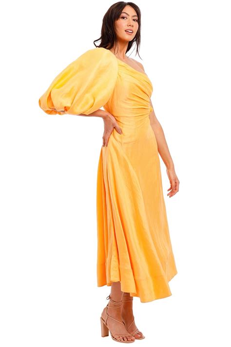 Hire Concept Linen Midi Dress Aje Glamcorner