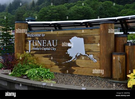 A Welcome To Juneau Alaskas Capital City Stock Photo Alamy