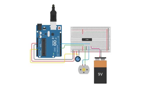Circuit Design Dc Motor Control Using L293d And Potentiometer Arduino