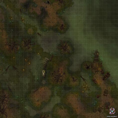 Oc Art Eerie Swamp Battle Map 30x30 Rdnd