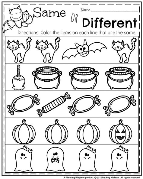 October Preschool Worksheets Planning Playtime Halloween Worksheets