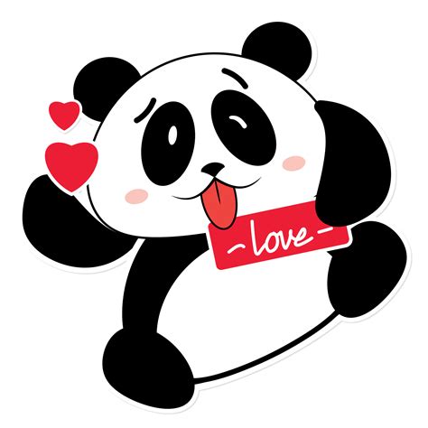 Panda Love Valentine Cartoon Cute 17189100 Png