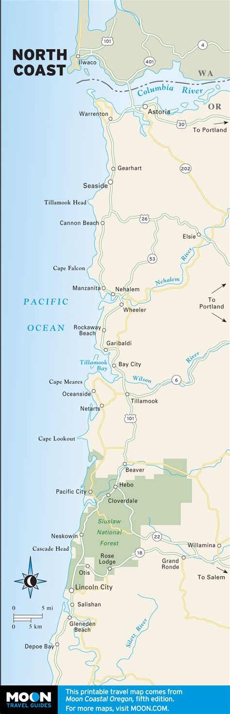 Oregon Coast Map Of Towns