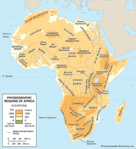 Map Of Africa Showing Physical Features Africa Map Africa Physical Map