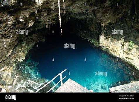 Top View Of A Cenote Underground River Sinkhole In Cuzamá Yucatán