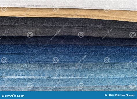Rows Of Assorted Denim In Various Shades Stock Photo Image Of Jean