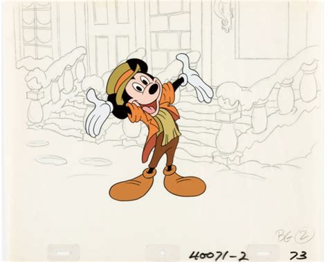 Hardees Presents A Disney Christmas Mickey Mouse Production Cel And