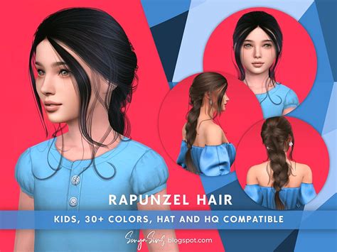 Sonyasims Rapunzel Hair For Kids The Sims 4 Catalog
