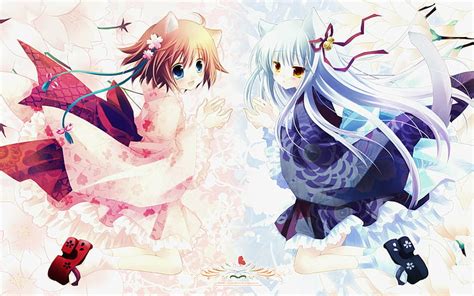 White Hair Anime Girl Kimono Anime Wallpaper Hd