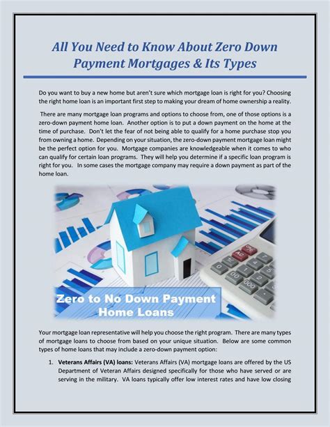 How To Get A Zero Down Payment Mortgage Payment Poin