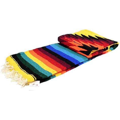 Yellow Aztec Diamond Mexican Blanket In 2021 Mexican Blanket Yoga