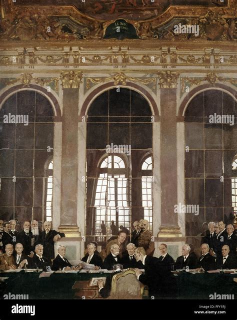 Treaty Of Versailles 1919 Ndiplomats Including The Big Four