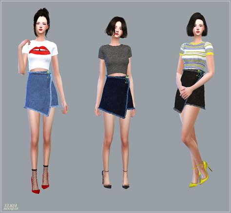 Sims 4 Ccs The Best Pin Wrap Mini Skirt By Marigold