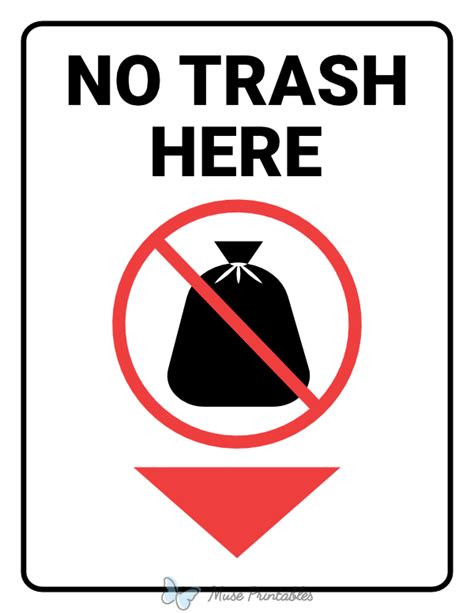 Printable No Trash Here Sign