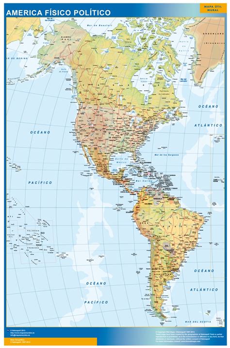 mapa america plastificado gigante mapas para chile de pared murales