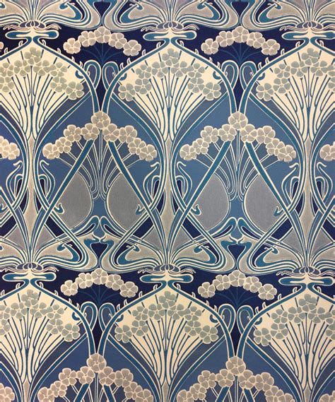 You will find geometry in art nouveau, but usually in forms with curving rather than hard edges. Liberty Furnishing Fabrics Ocean Ianthe Flower Wallpaper ...
