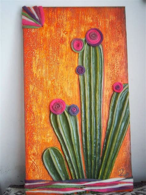 Arte En Papel Marcos Y Cuadros Cactus Painting Art Painting