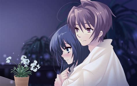Anime Couple Girl Boy Cute Long Hair Love Wallpaper 1920x1200