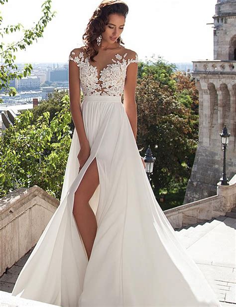 Just because you're at the beach doesn't mean you can't look like a queen! Beach Wedding Dresses Boho Sexy V Neck Wedding Dresses ...