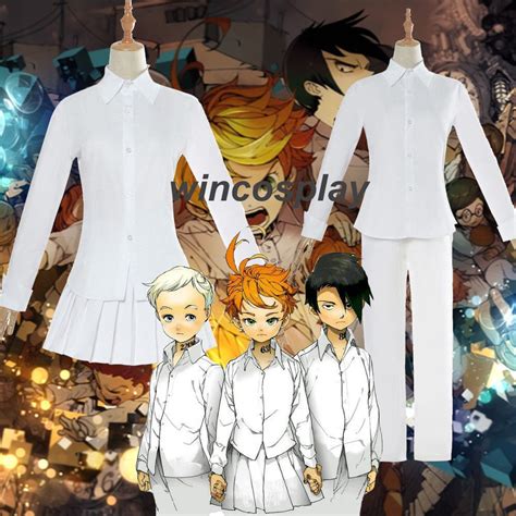The Promised Neverland Emma Norman Ray Cosplay Costume White Shirt