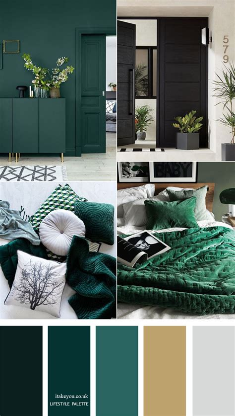 Dark Green Color Palette With Muted Gold Home Color Decor