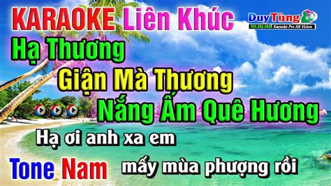 Karaoke Lk Hạ Thương Tone Nam Nhạc Sống Duy Tùng Youtube