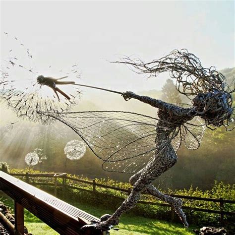 Incredibly Dynamic Steel Wire Fairy Sculptures Steel Fairy Sculpture