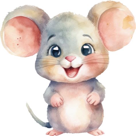 Cute Mouse Watercolor Illustration 24045969 Png