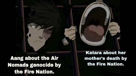Katara talks about her mother's death more than Aang talks 