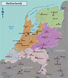 Grande regiones mapa de los Países Bajos | Países Bajos | Europa ...